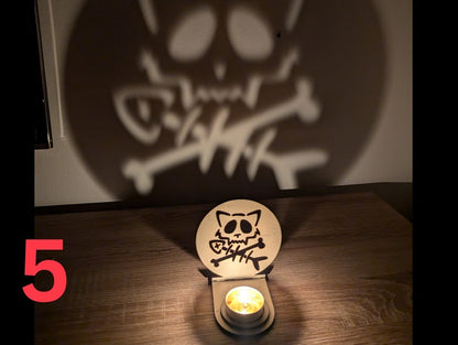 Spooky Skeleton Cat Tealight Holder