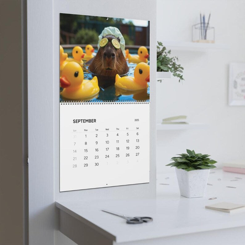 2025 Capybara Wall Calendar