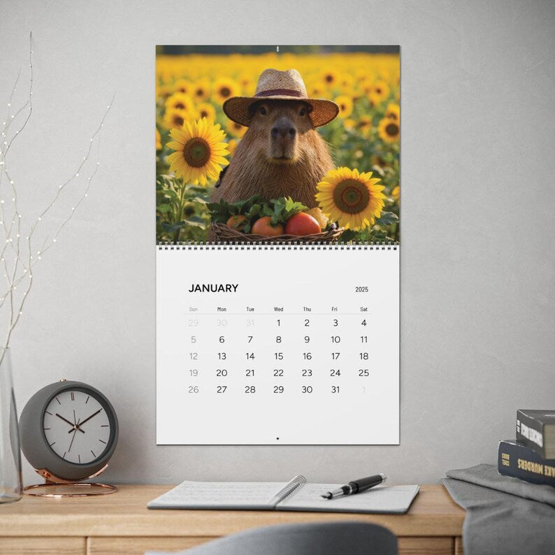 2025 Capybara Wall Calendar