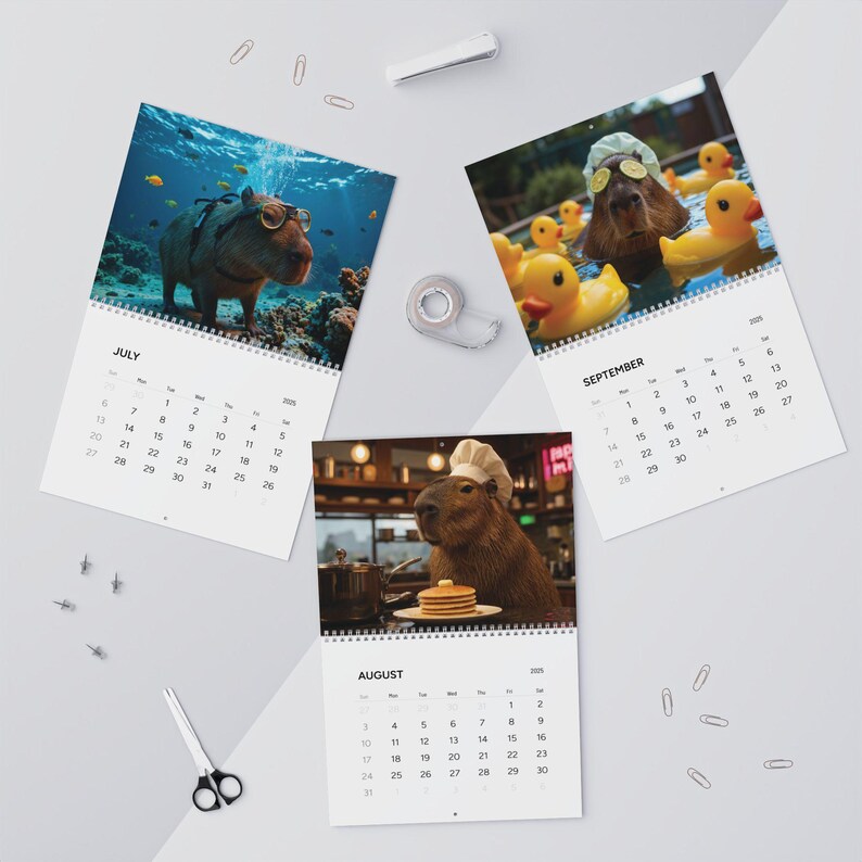 2025 Capybara Wall Calendar