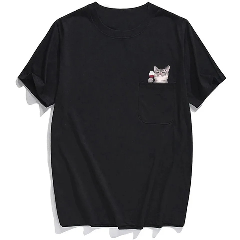 😾🖕Pocket Middle Finger Cat T-Shirt