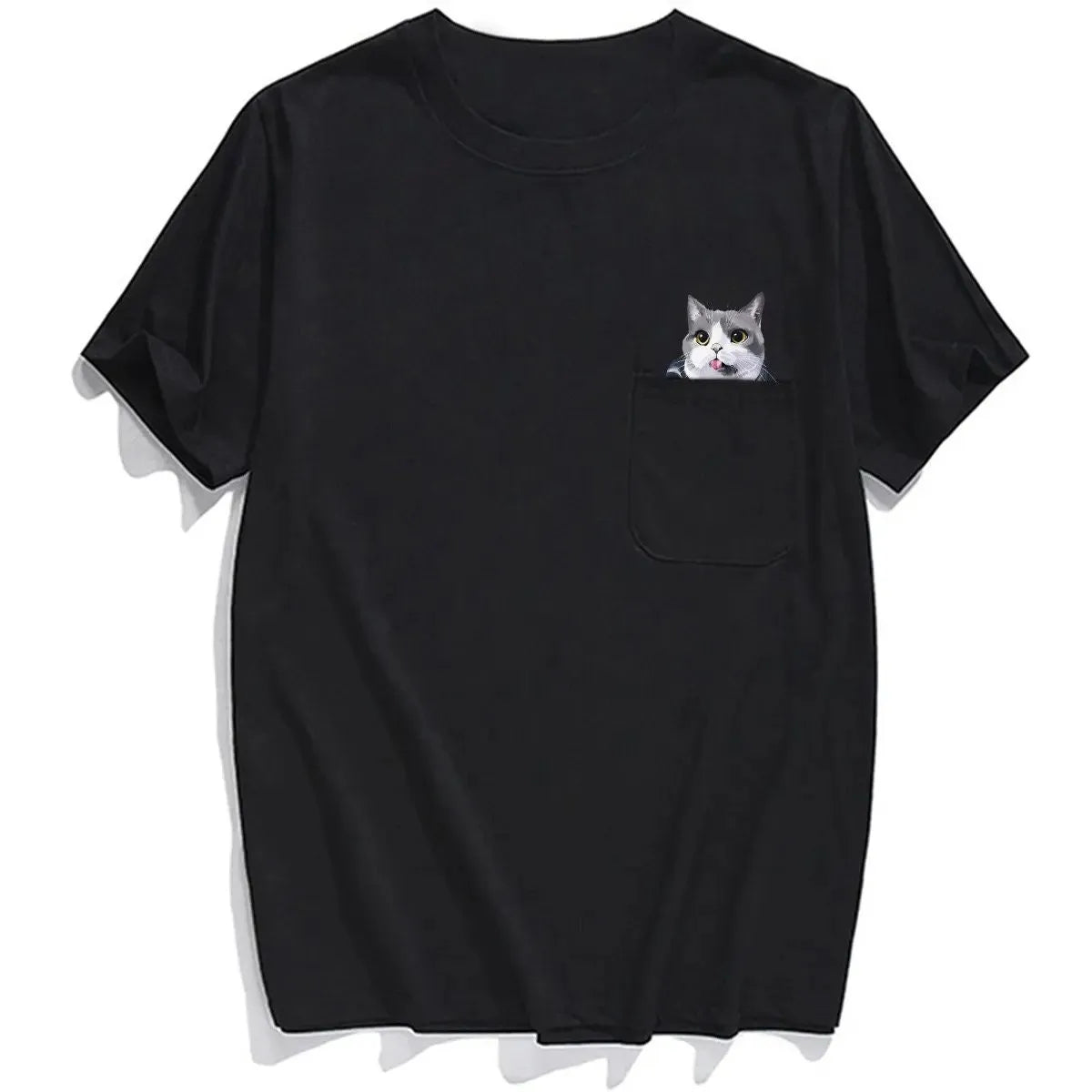 😾🖕Pocket Middle Finger Cat T-Shirt
