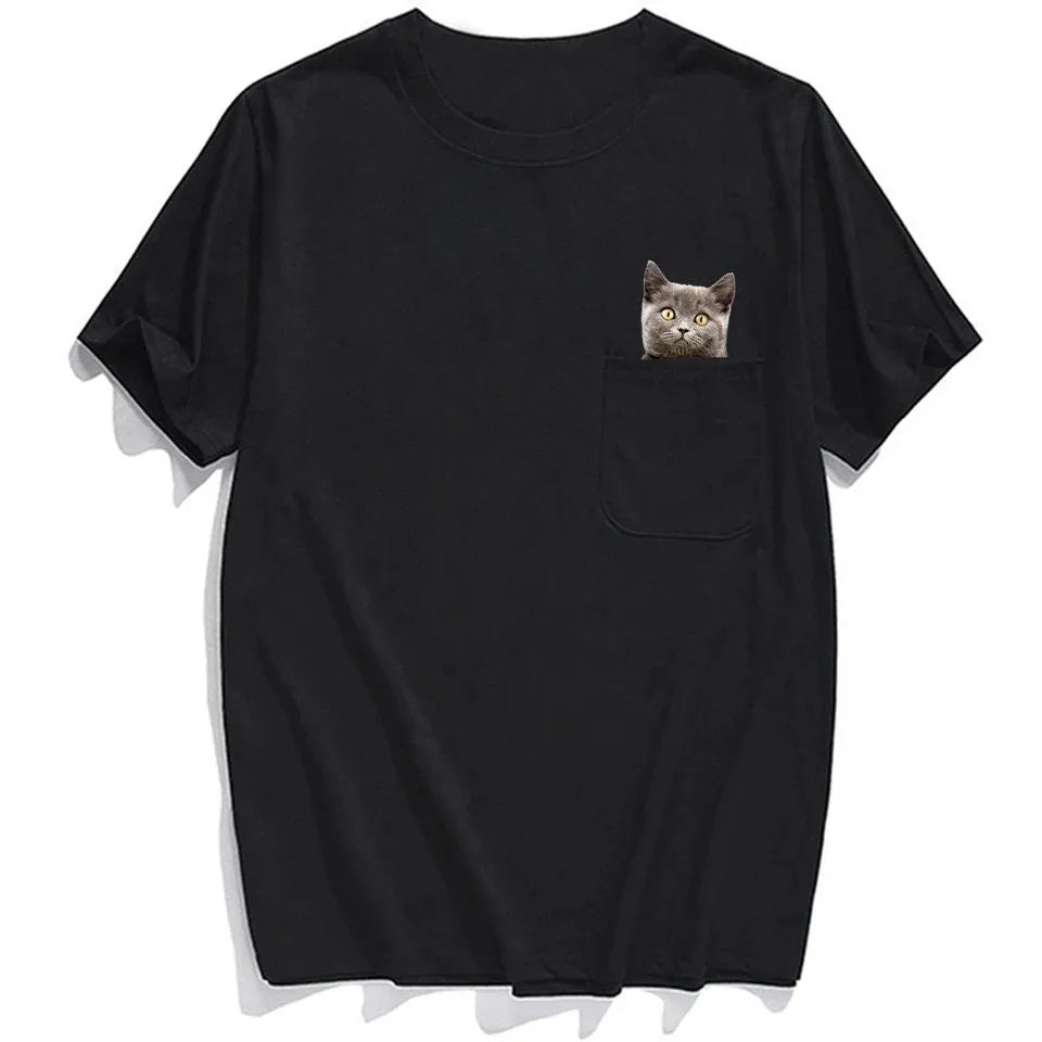😾🖕Pocket Middle Finger Cat T-Shirt