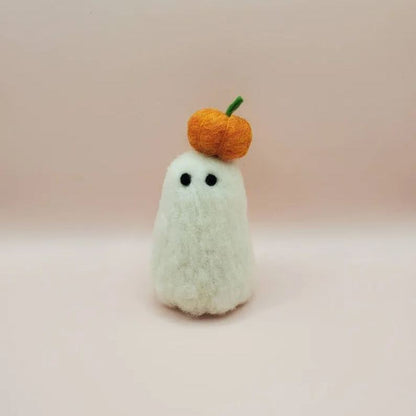 🎃👻Wool Felted Ghost With Pumpkin
