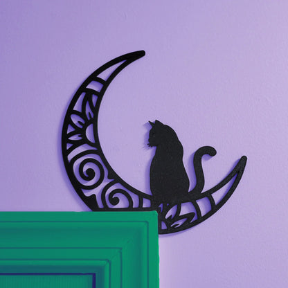 Metal Halloween Moon Door Corner Topper Decoration