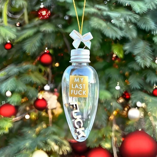 🤣Last Fuck to Give Plastic Light Bulb Christmas Ornament🎄