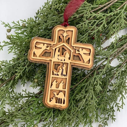 🎅2024 Christmas Gift--Cross Nativity Ornament