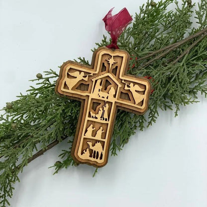 🎅2024 Christmas Gift--Cross Nativity Ornament