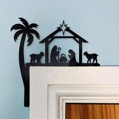 🔥🔥LAST DAY BIG SALE--Metal Nativity Scene Door Topper
