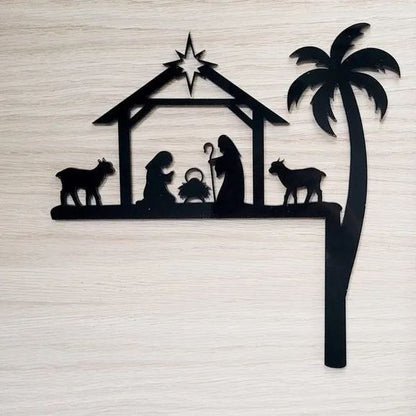 🔥🔥LAST DAY BIG SALE--Metal Nativity Scene Door Topper