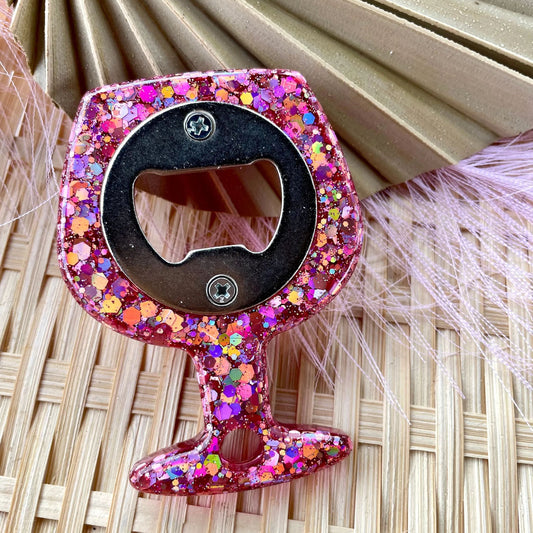 🍷Sparkly Wine Glass Shape Opener