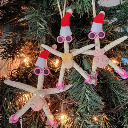 🎄Christmas Starfish Beach Girl Ornament Set (5 pcs)