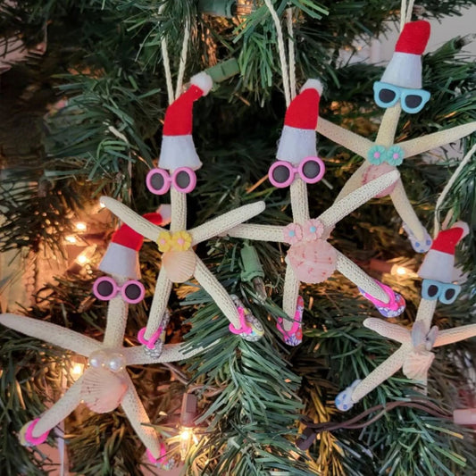 🎄Christmas Starfish Beach Girl Ornament Set (5 pcs)