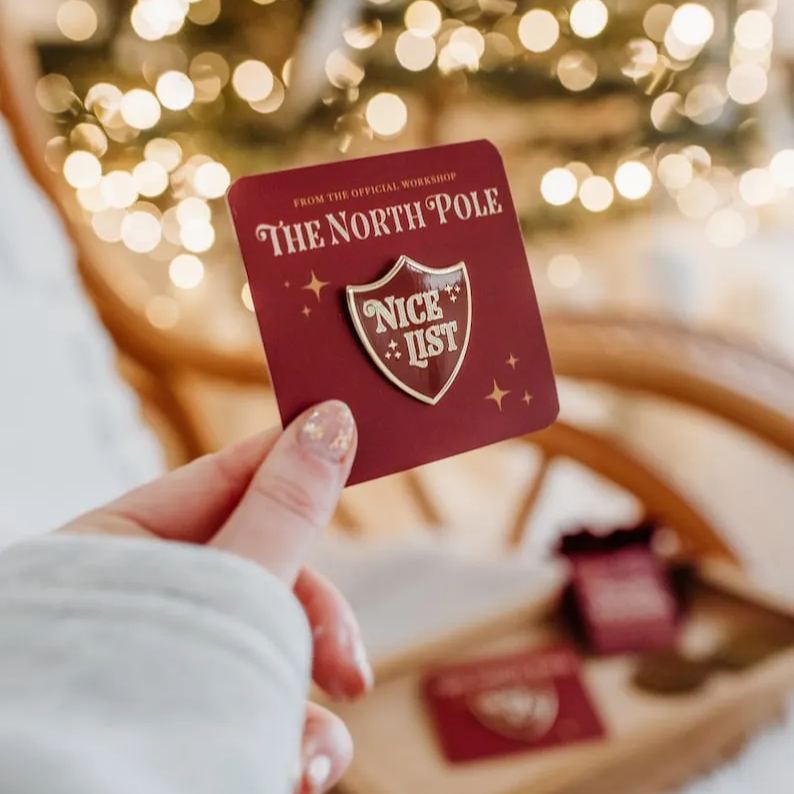 Santa Nice List Enamel Pin Badge