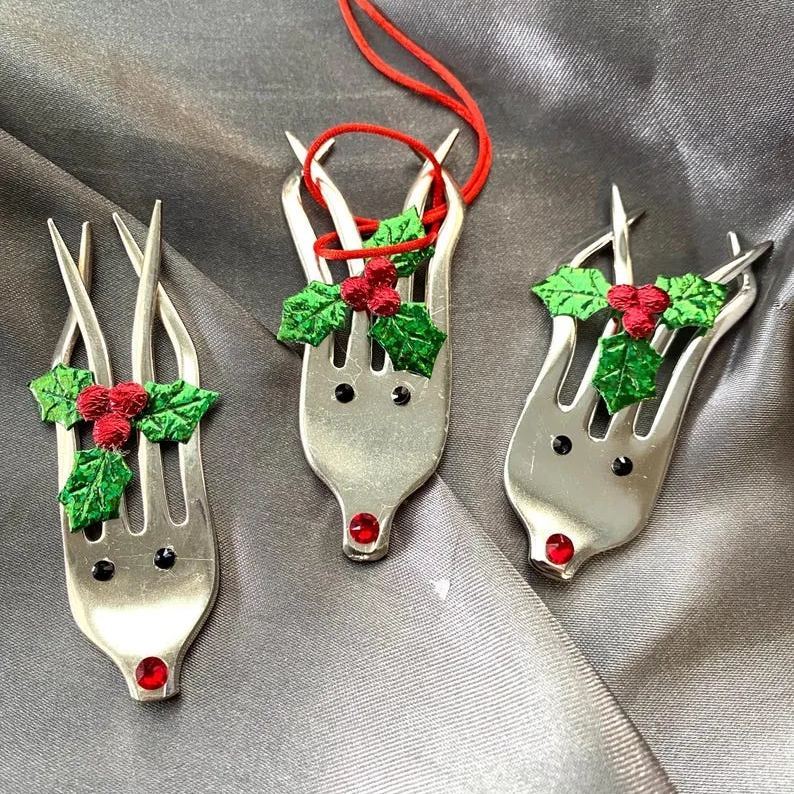 🌲2024 Christmas Gift 50% Off--Fork Reindeer Ornaments