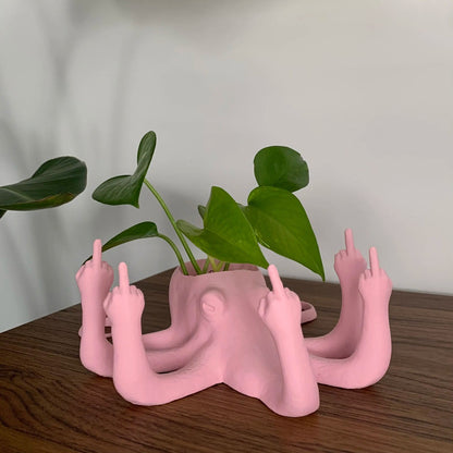 Middle Finger Octopus Planter Funny Fucktopus Air Plant Pot