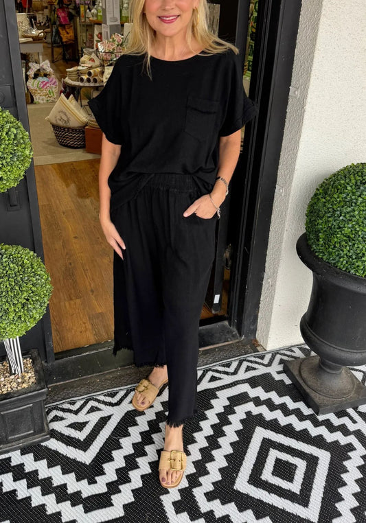 Women's Loose Top & Wide Leg Pants Set