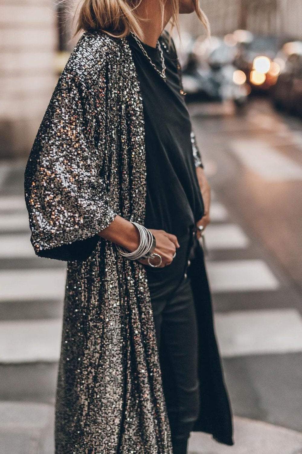 Women's Fashion Sequined Cardigan Jacket