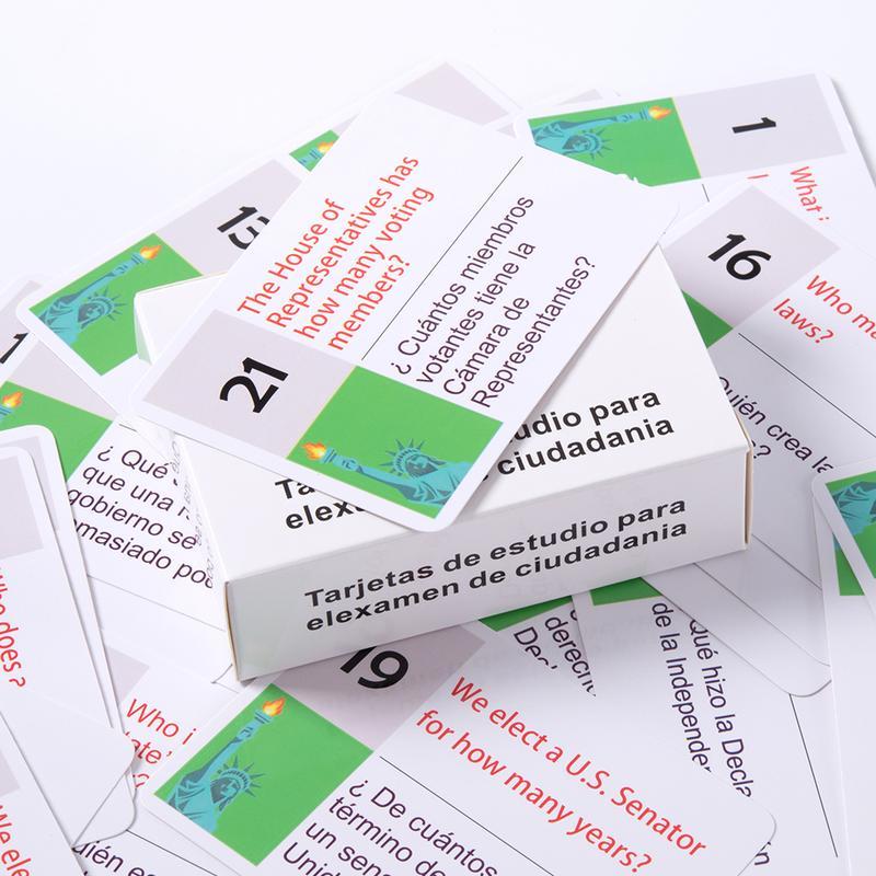 U.S. Civics Test Bilingual Flash Cards - English/Spanish