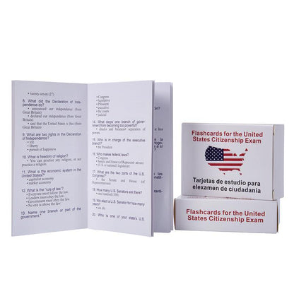 U.S. Civics Test Bilingual Flash Cards - English/Spanish