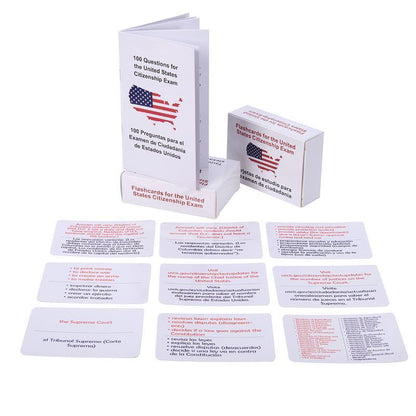 U.S. Civics Test Bilingual Flash Cards - English/Spanish