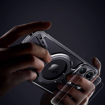 TitanGuard Metal Frameless Stand Case – Magnetic Compatible & Extreme Protection