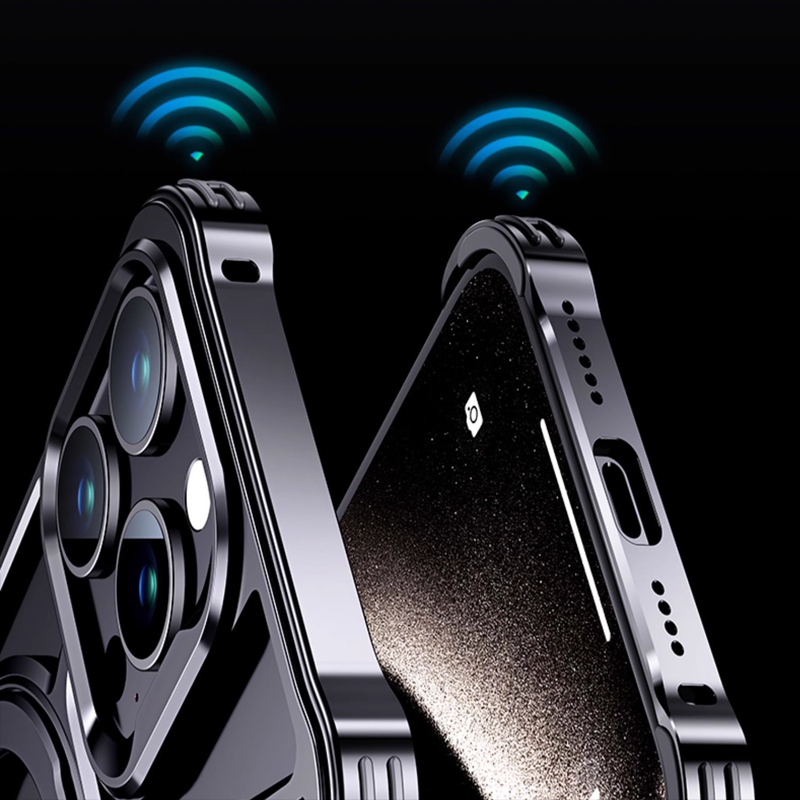 TitanGuard Metal Frameless Stand Case – Magnetic Compatible & Extreme Protection