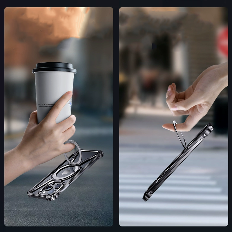 TitanGuard Metal Frameless Stand Case – Magnetic Compatible & Extreme Protection