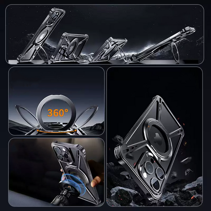 TitanGuard Metal Frameless Stand Case – Magnetic Compatible & Extreme Protection