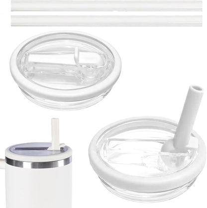 40 oz Tumbler Flip Straw Lid Replacement , Spill Proof Splash Resistant Tumbler Lids
