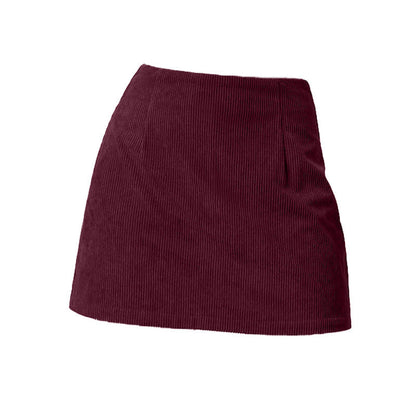 A-line Corduroy Casual Skirt