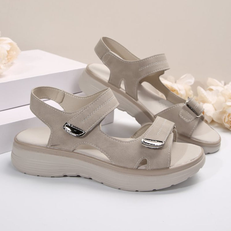 Women’s Wedge Sandals with Hook & Loop Straps