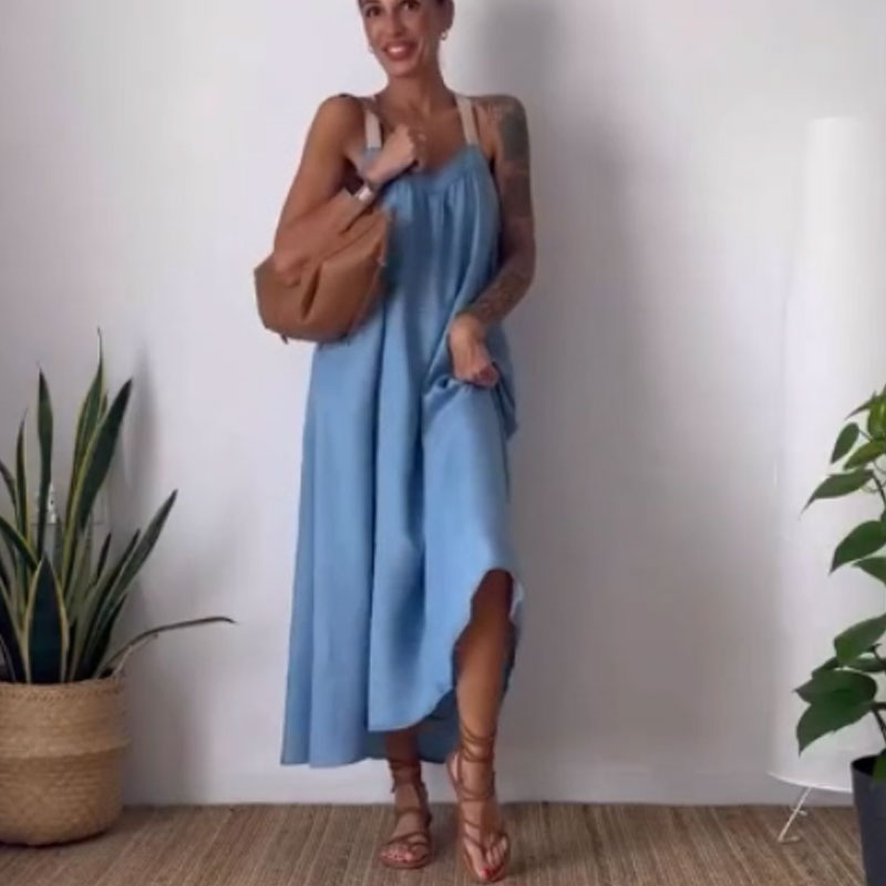 Women’s Casual Trendy Loose Fit Pinafore Dress